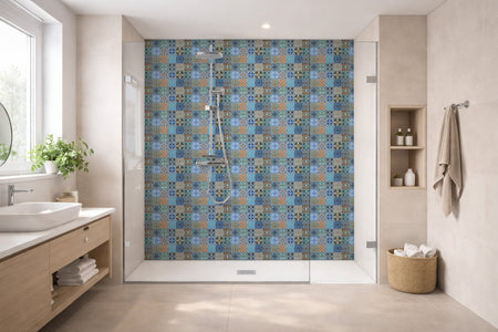 Toilettenrückwand Patchwork