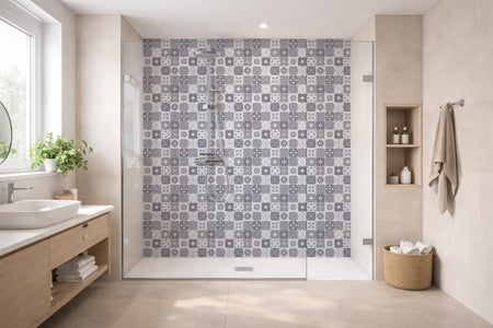 Toilettenrückwand Patchwork