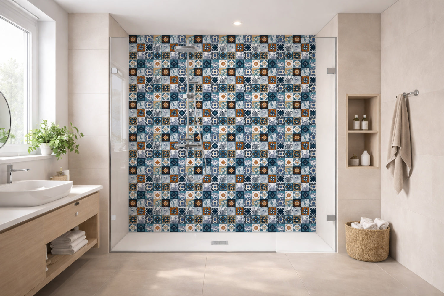 Toilettenrückwand Patchwork