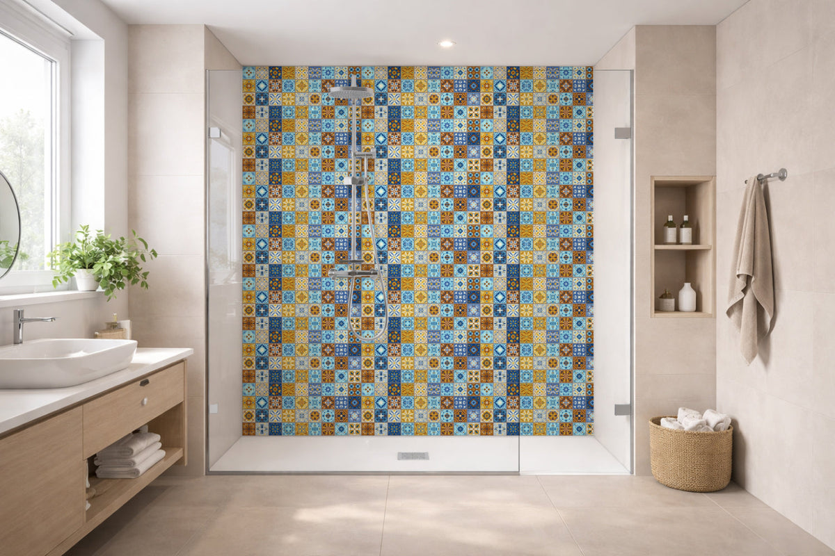 Toilettenrückwand Patchwork