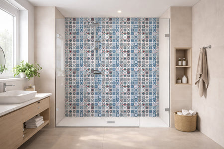 Toilettenrückwand Patchwork