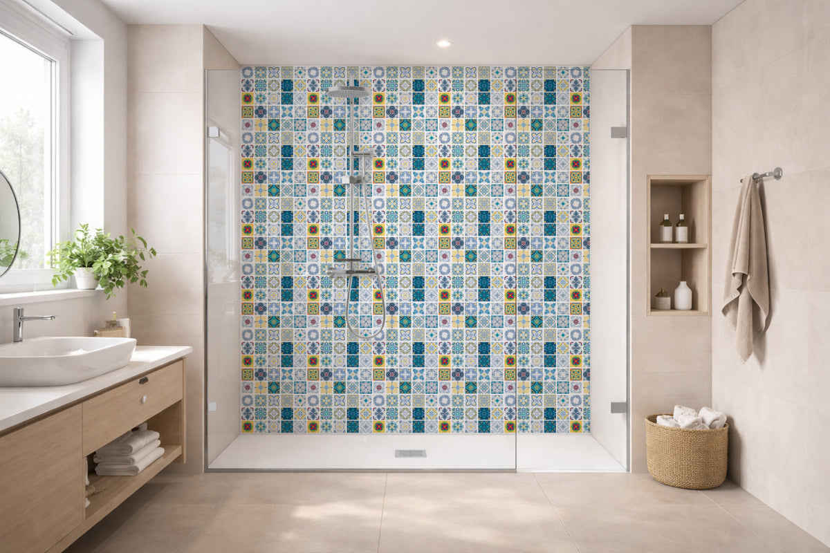 Toilettenrückwand Patchwork