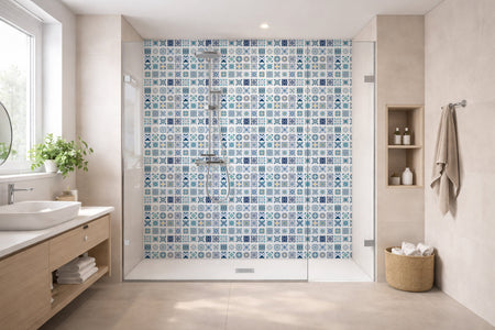 Toilettenrückwand Patchwork