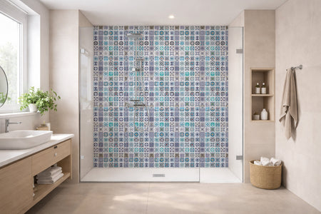 Toilettenrückwand Patchwork