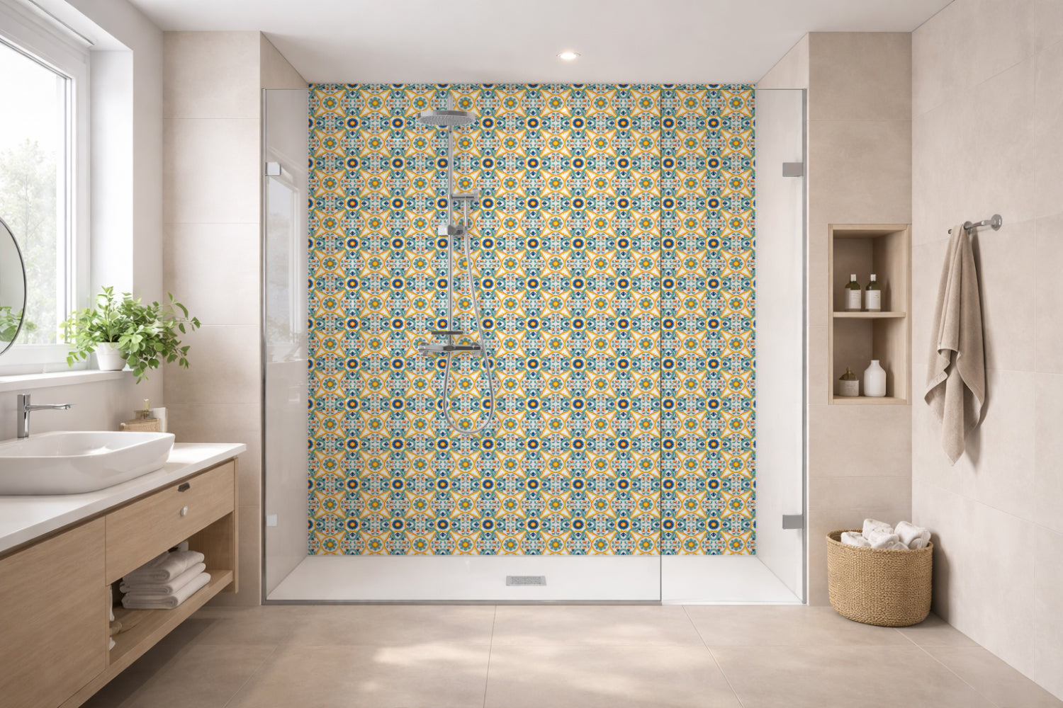Toilettenrückwand Patchwork