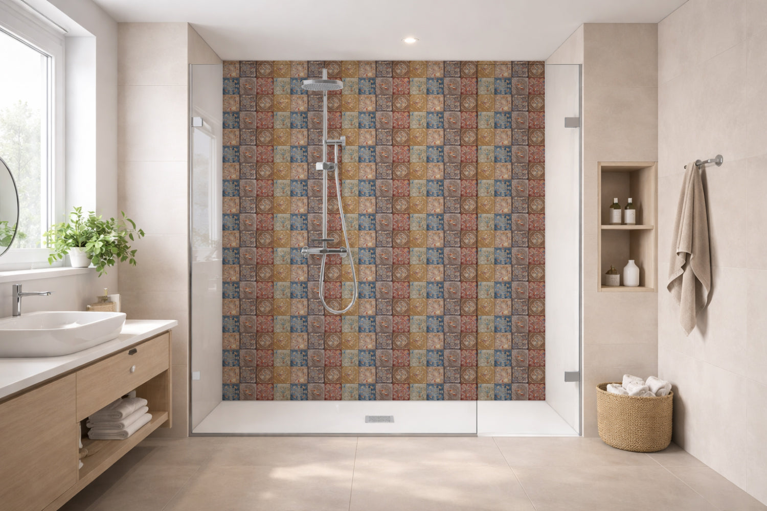 Toilettenrückwand Patchwork