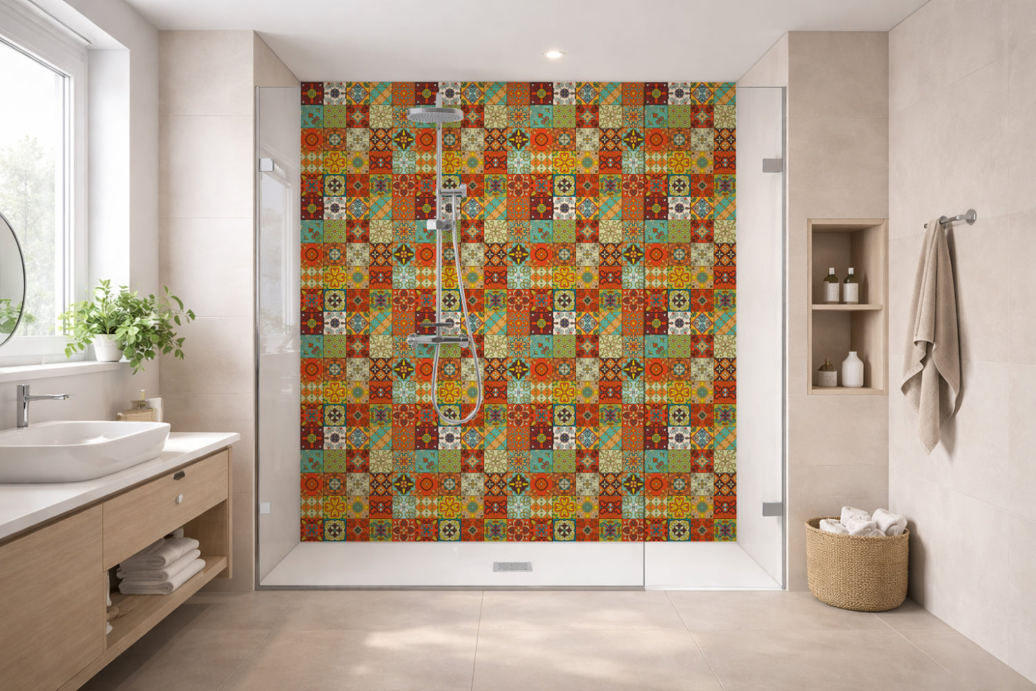 Toilettenrückwand Patchwork