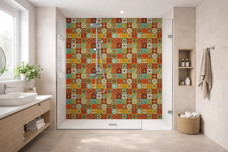 Toilettenrückwand Patchwork