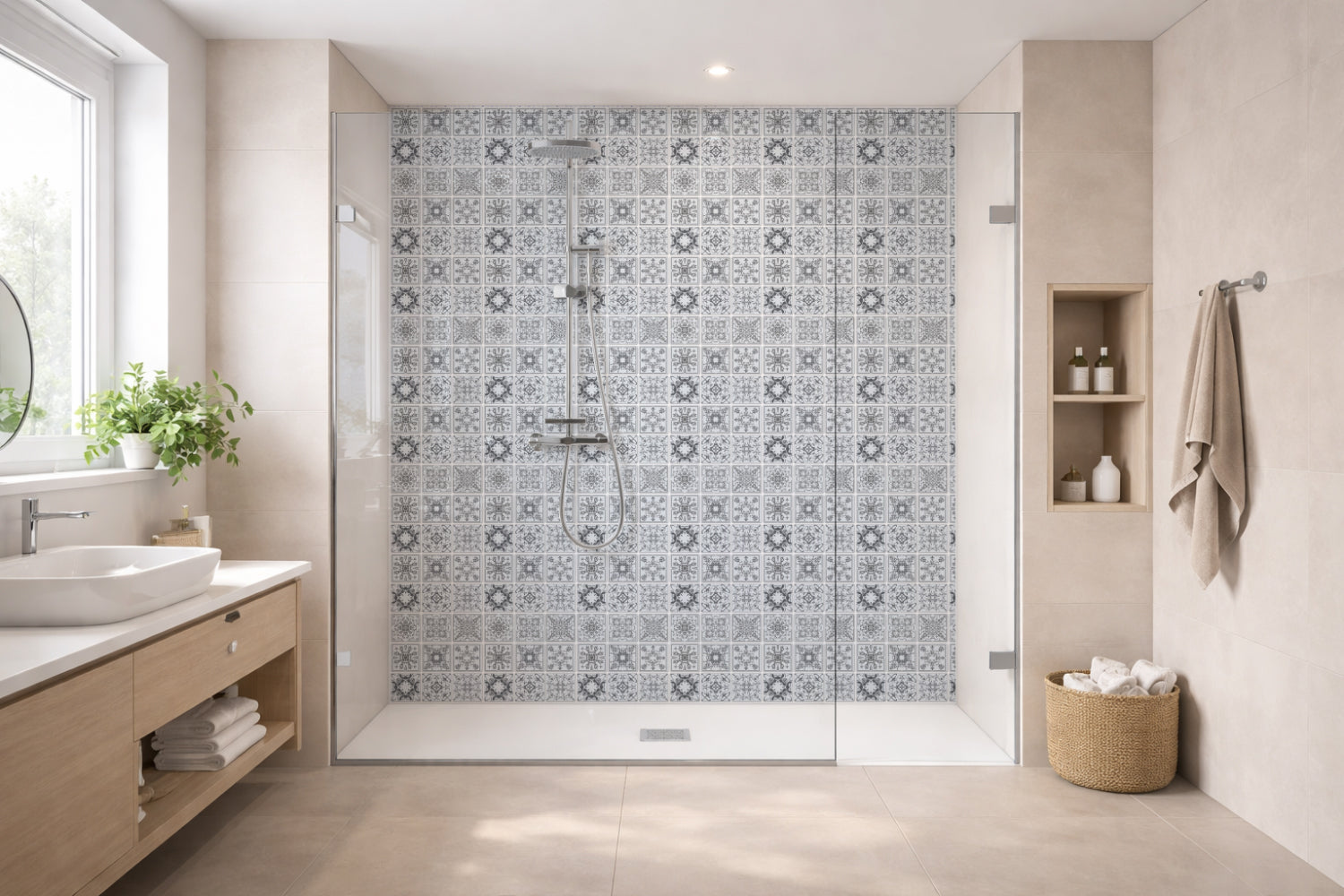 Toilettenrückwand Patchwork