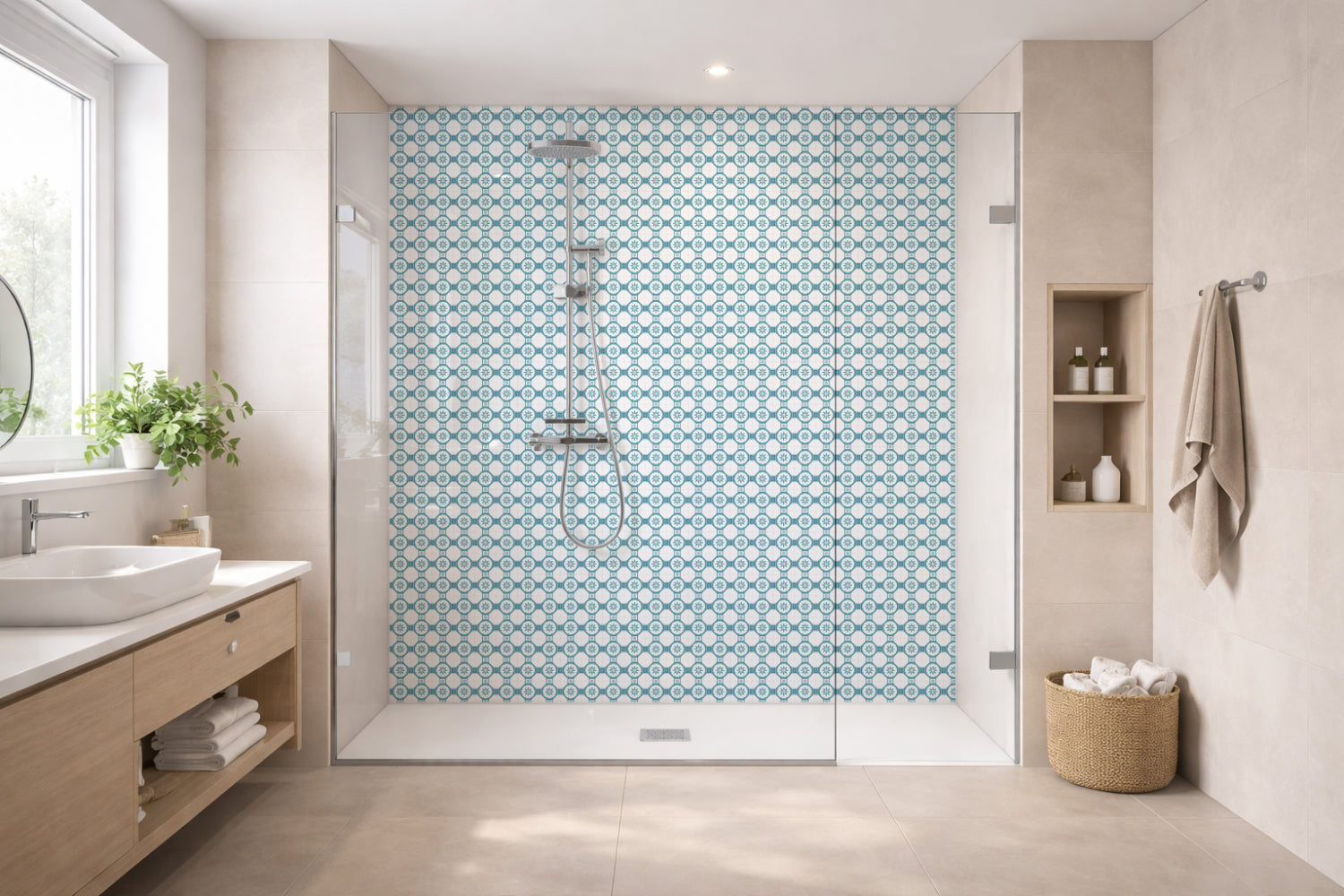 Toilettenrückwand Patchwork
