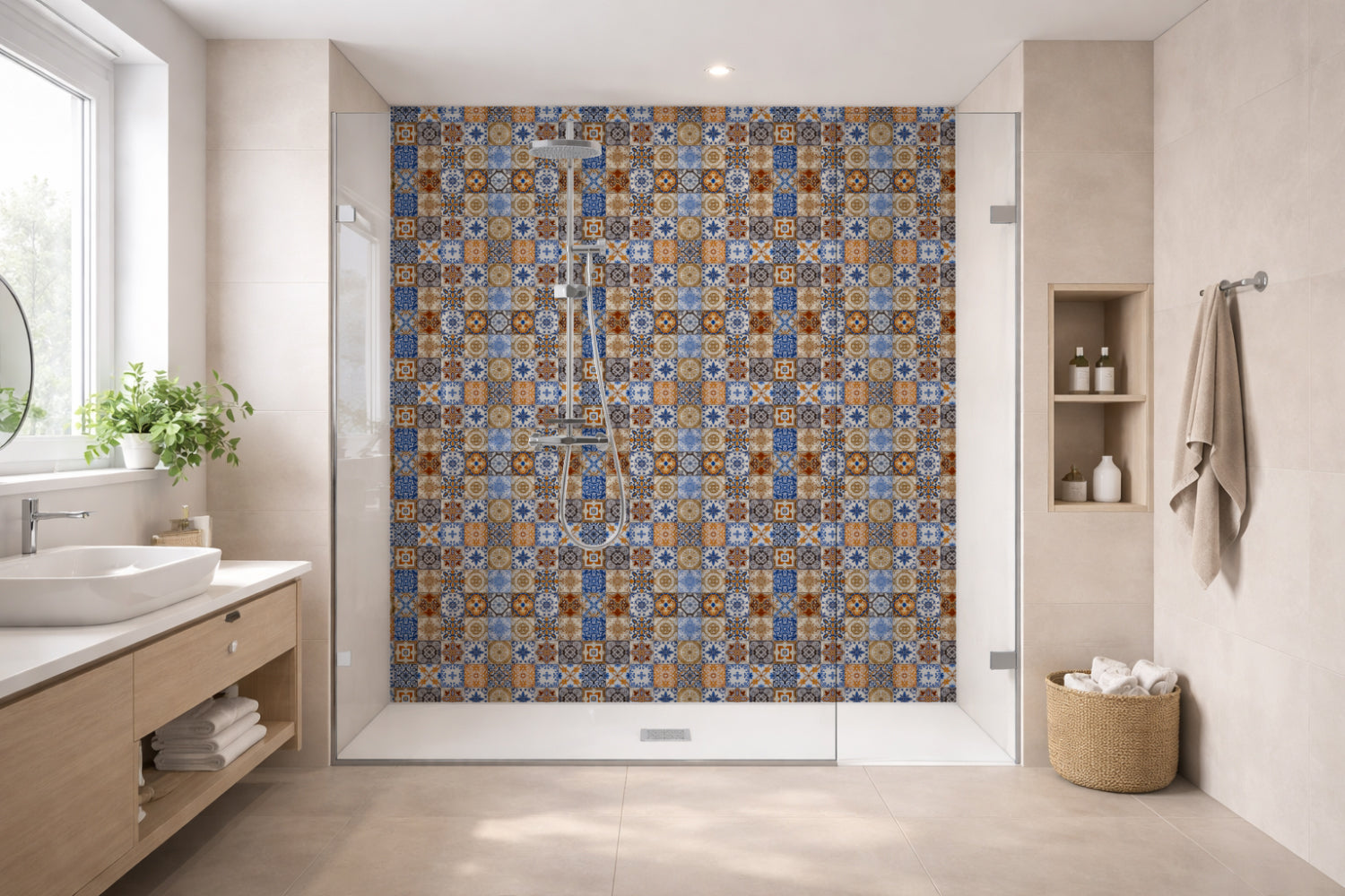 Toilettenrückwand Patchwork