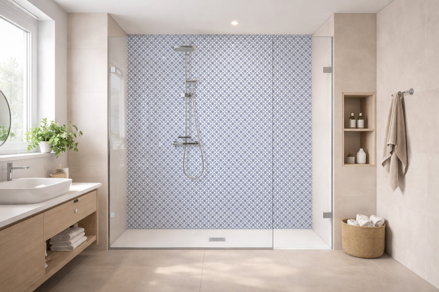 Toilettenrückwand Patchwork