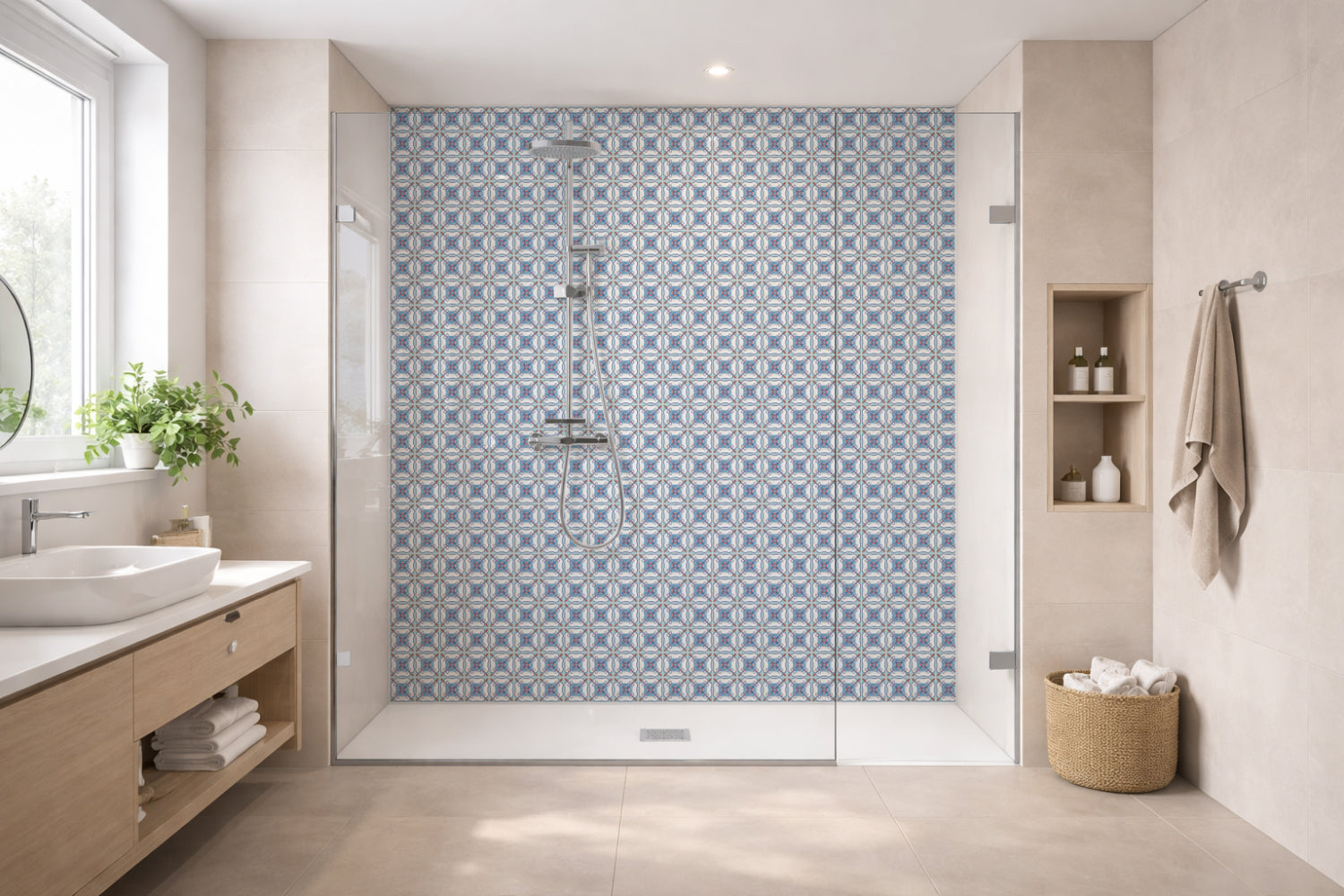 Toilettenrückwand Patchwork