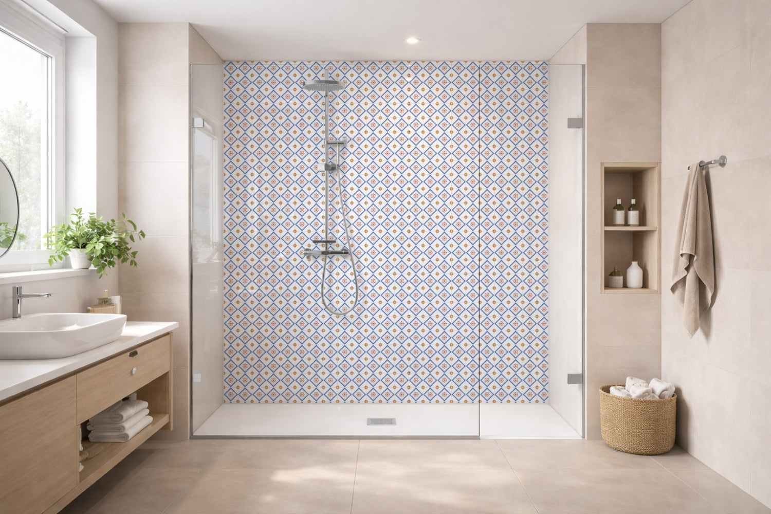 Toilettenrückwand Patchwork