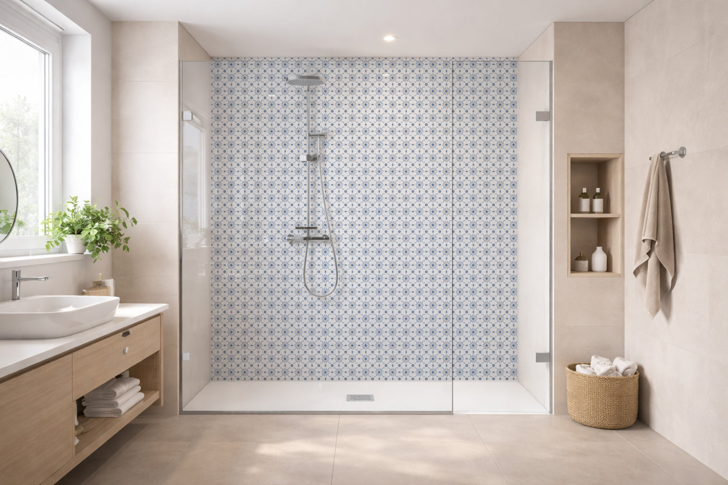 Toilettenrückwand Patchwork