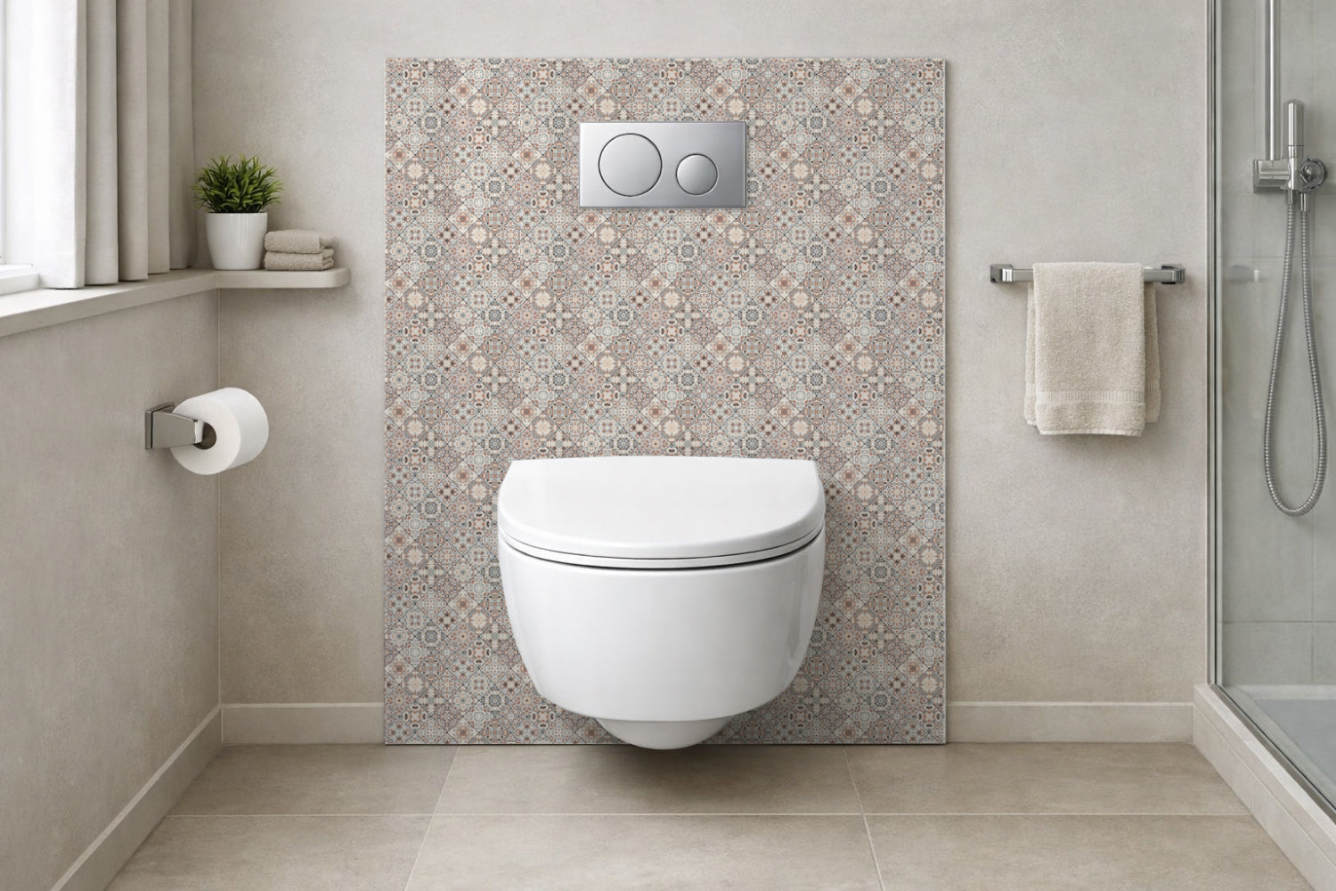 Toilettenrückwand Patchwork