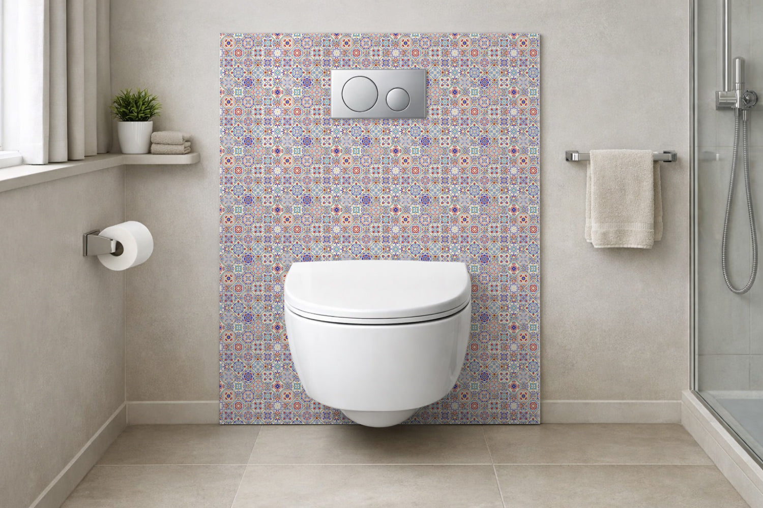 Toilettenrückwand Patchwork