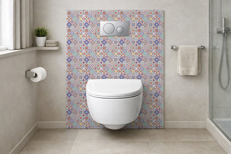 Toilettenrückwand Patchwork
