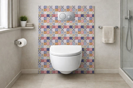 Toilettenrückwand Patchwork