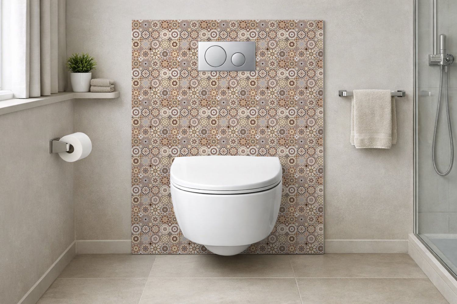Toilettenrückwand Patchwork