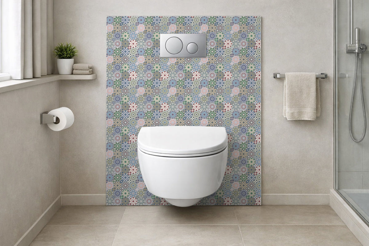 Toilettenrückwand Patchwork