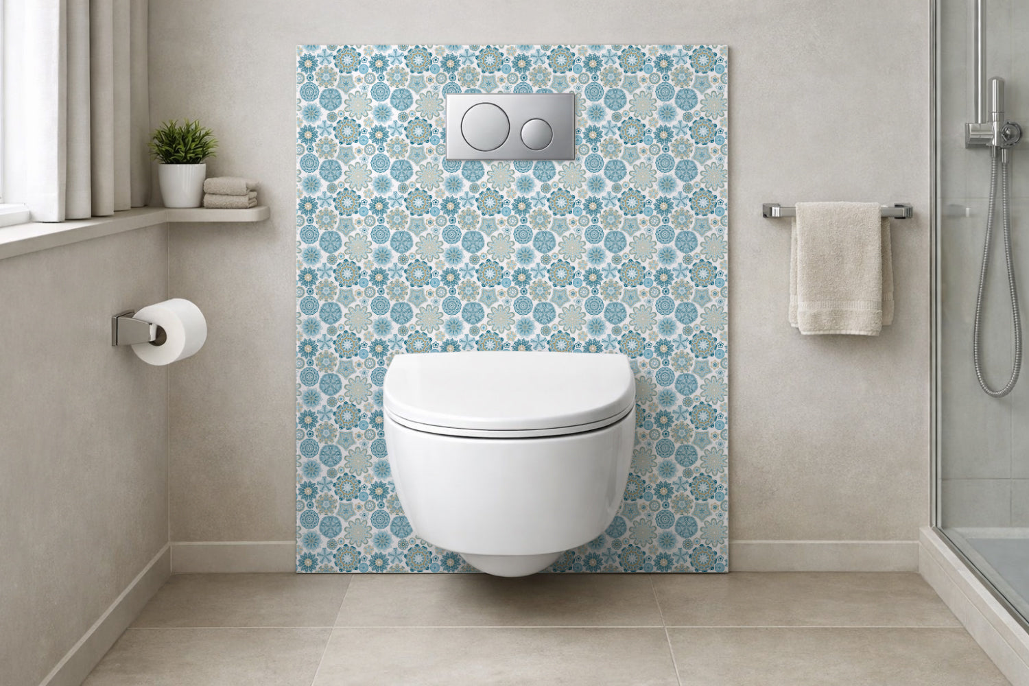 Toilettenrückwand Patchwork