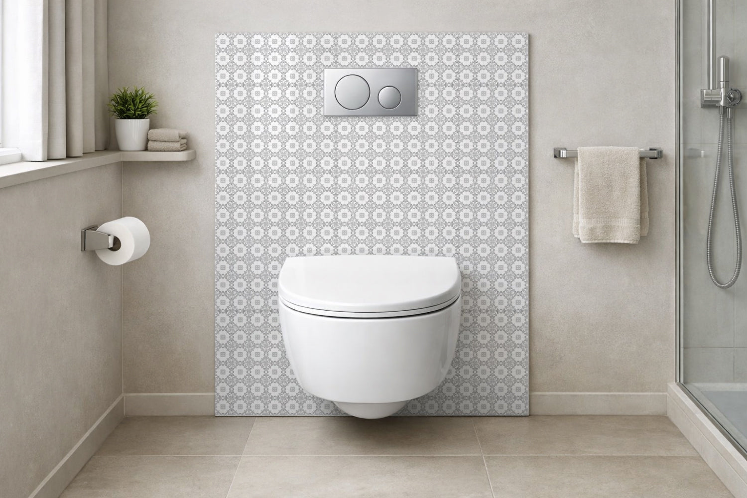 Toilettenrückwand Patchwork