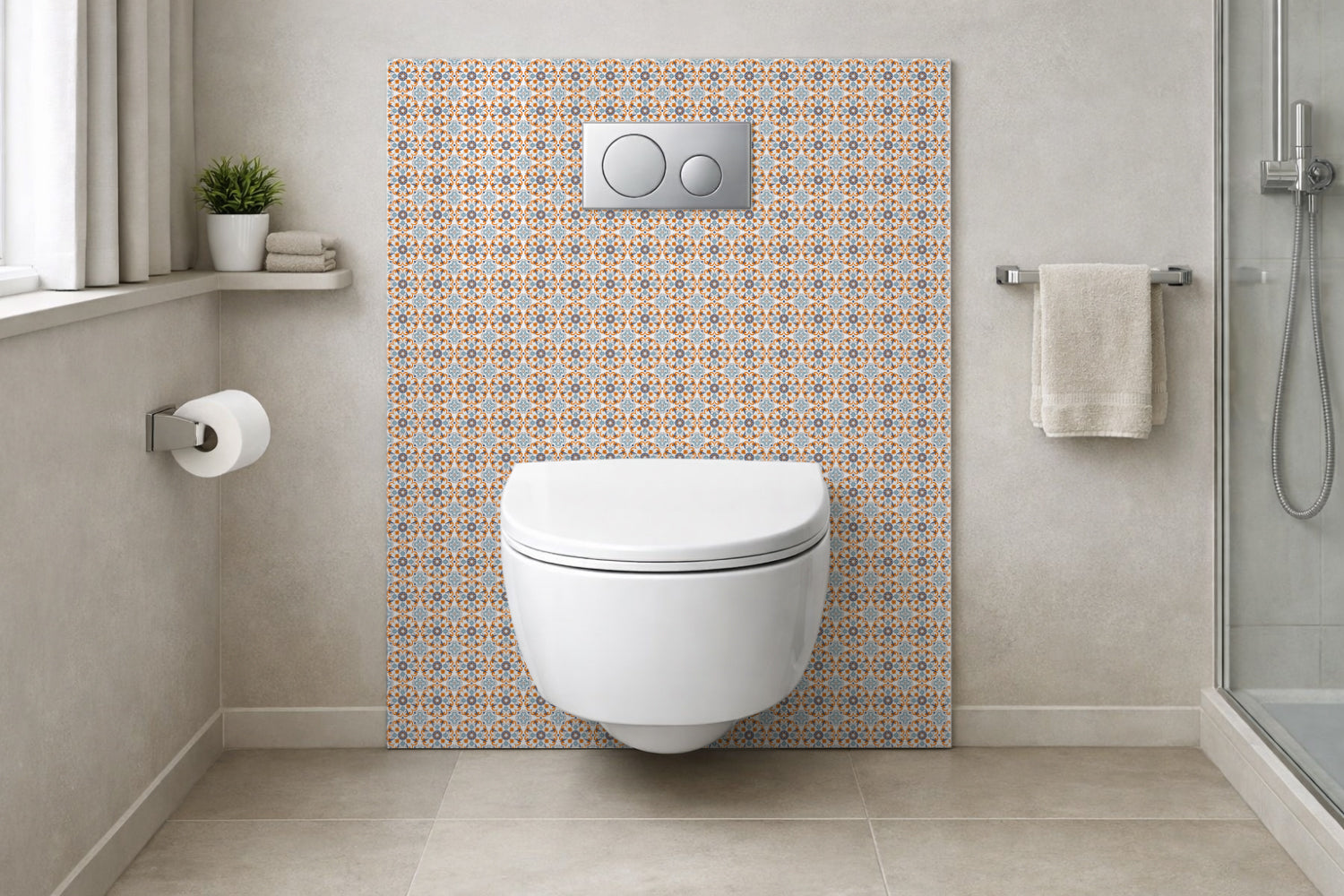 Toilettenrückwand Patchwork
