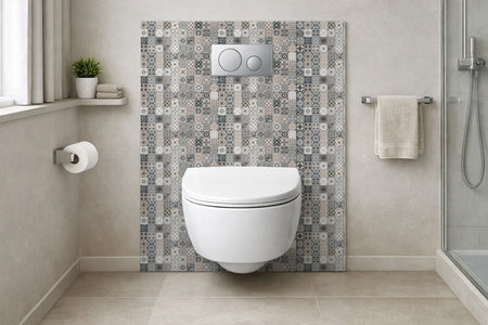 Toilettenrückwand Patchwork