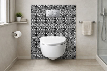 Toilettenrückwand Patchwork