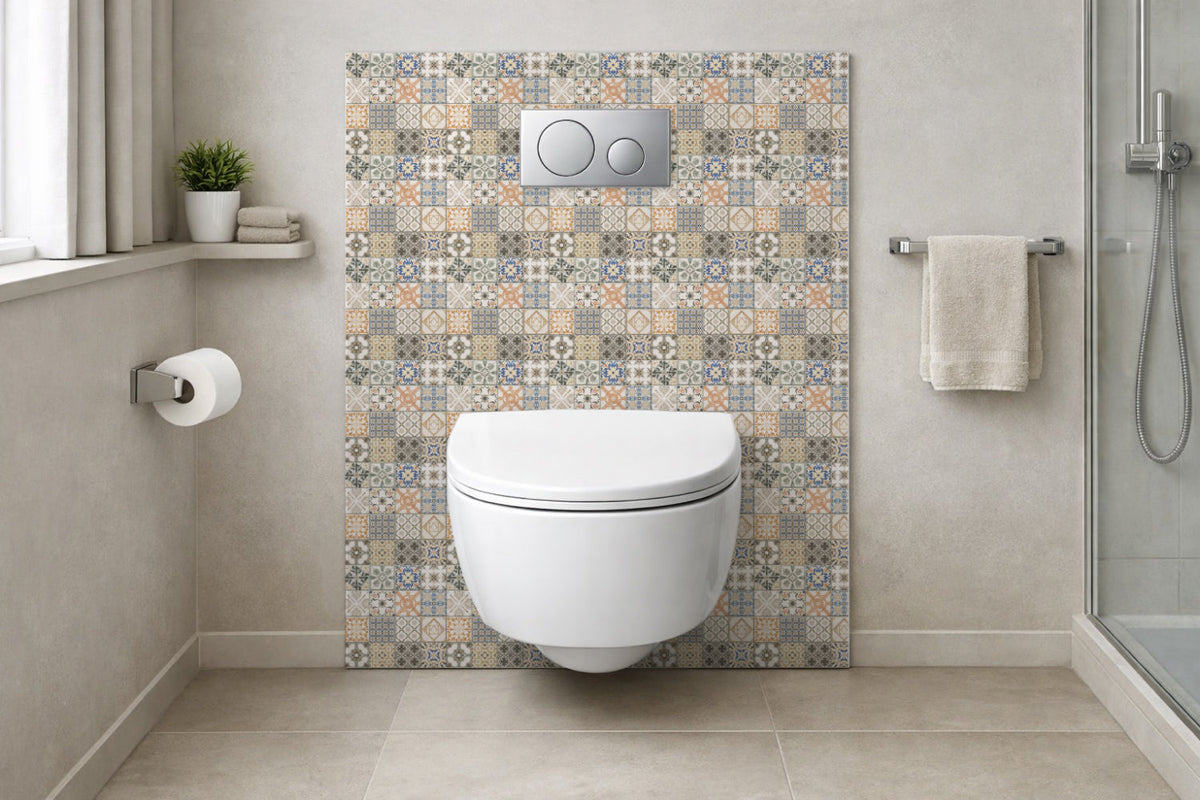 Toilettenrückwand Patchwork