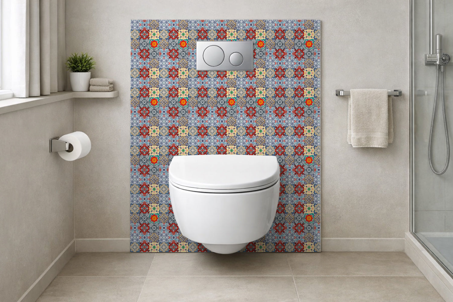 Toilettenrückwand Patchwork