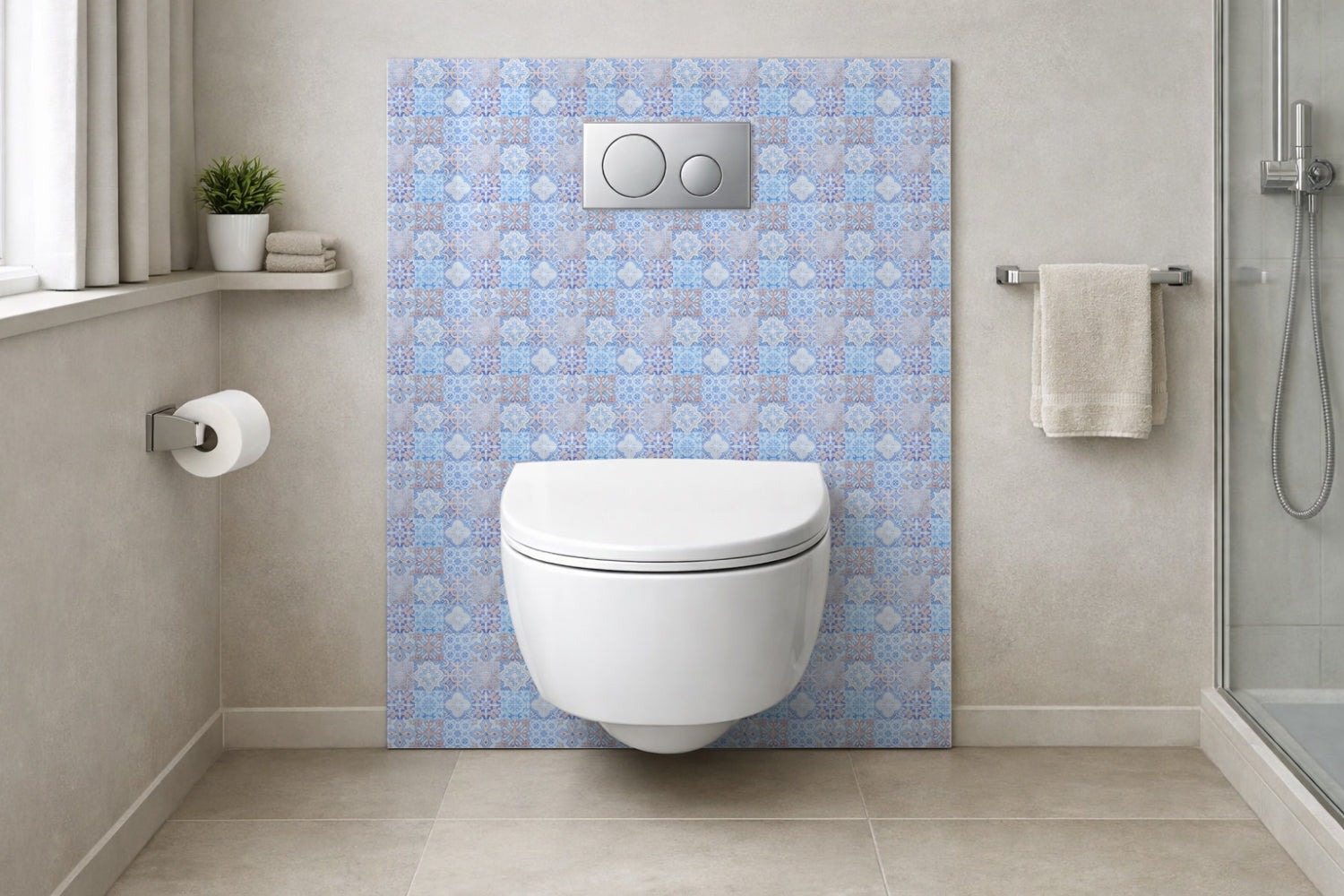 Toilettenrückwand Patchwork