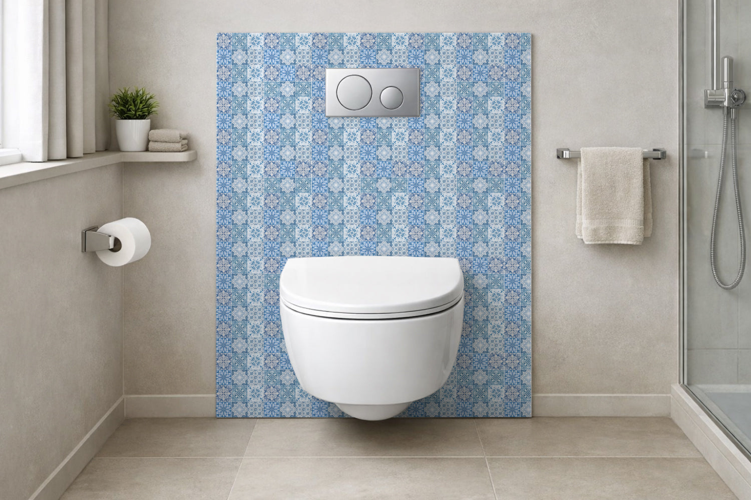 Toilettenrückwand Patchwork