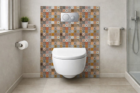 Toilettenrückwand Patchwork