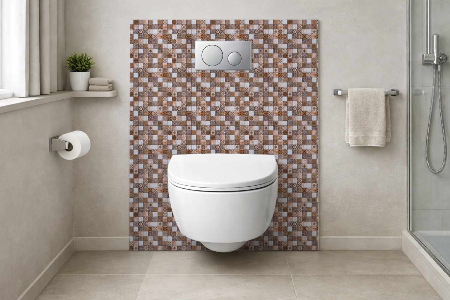 Toilettenrückwand Patchwork