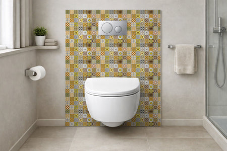 Toilettenrückwand Patchwork