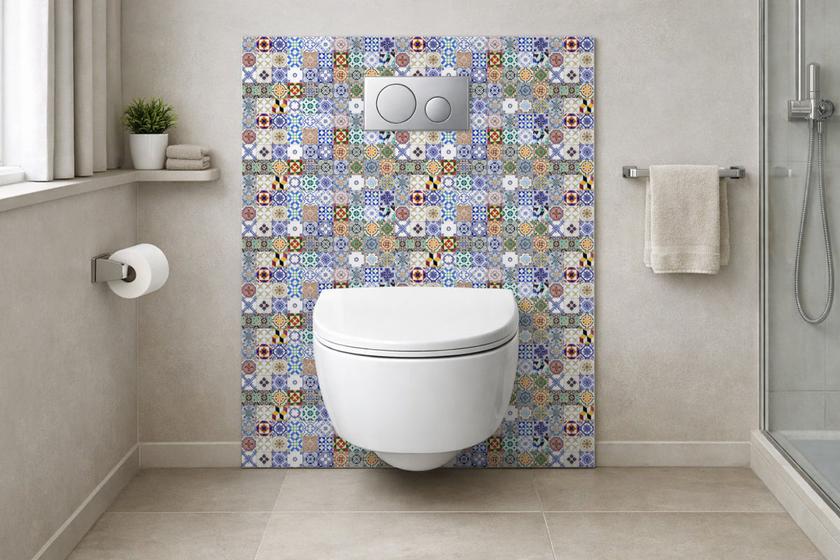 Toilettenrückwand Patchwork