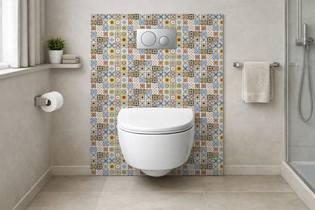 Toilettenrückwand Patchwork