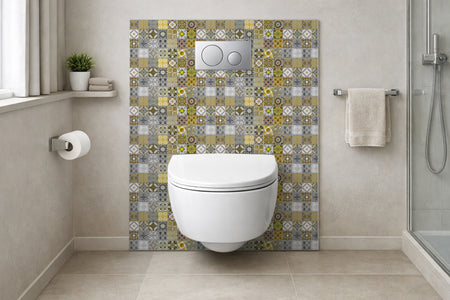 Toilettenrückwand Patchwork