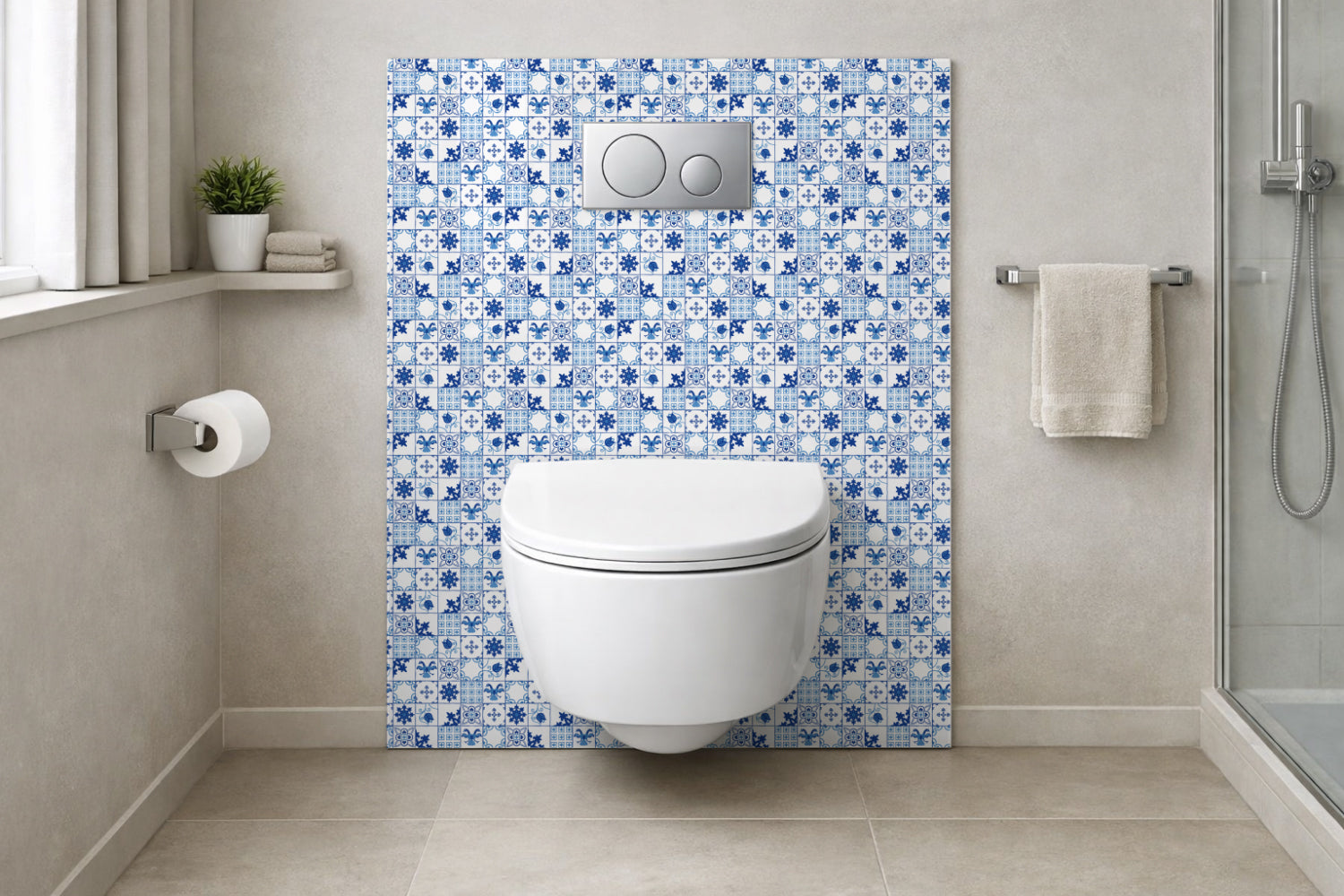 Toilettenrückwand Patchwork
