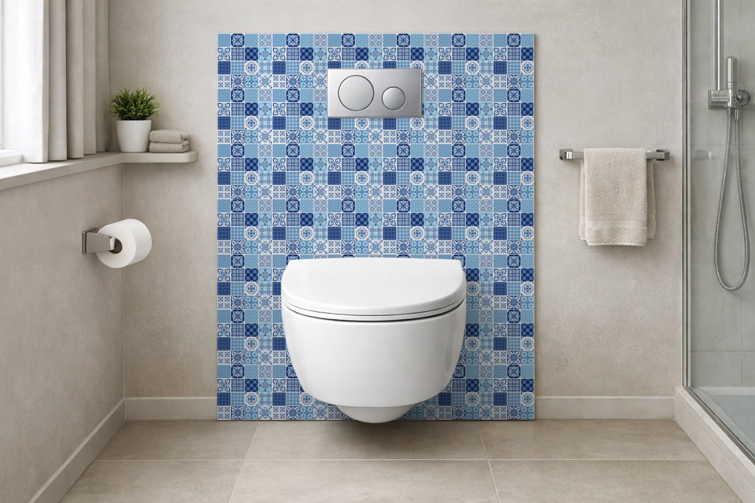 Toilettenrückwand Patchwork