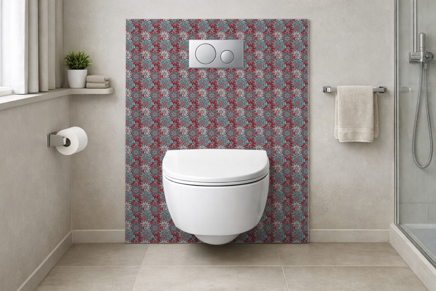 Toilettenrückwand Patchwork