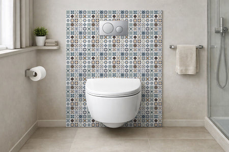 Toilettenrückwand Patchwork