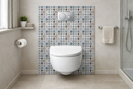 Toilettenrückwand Patchwork