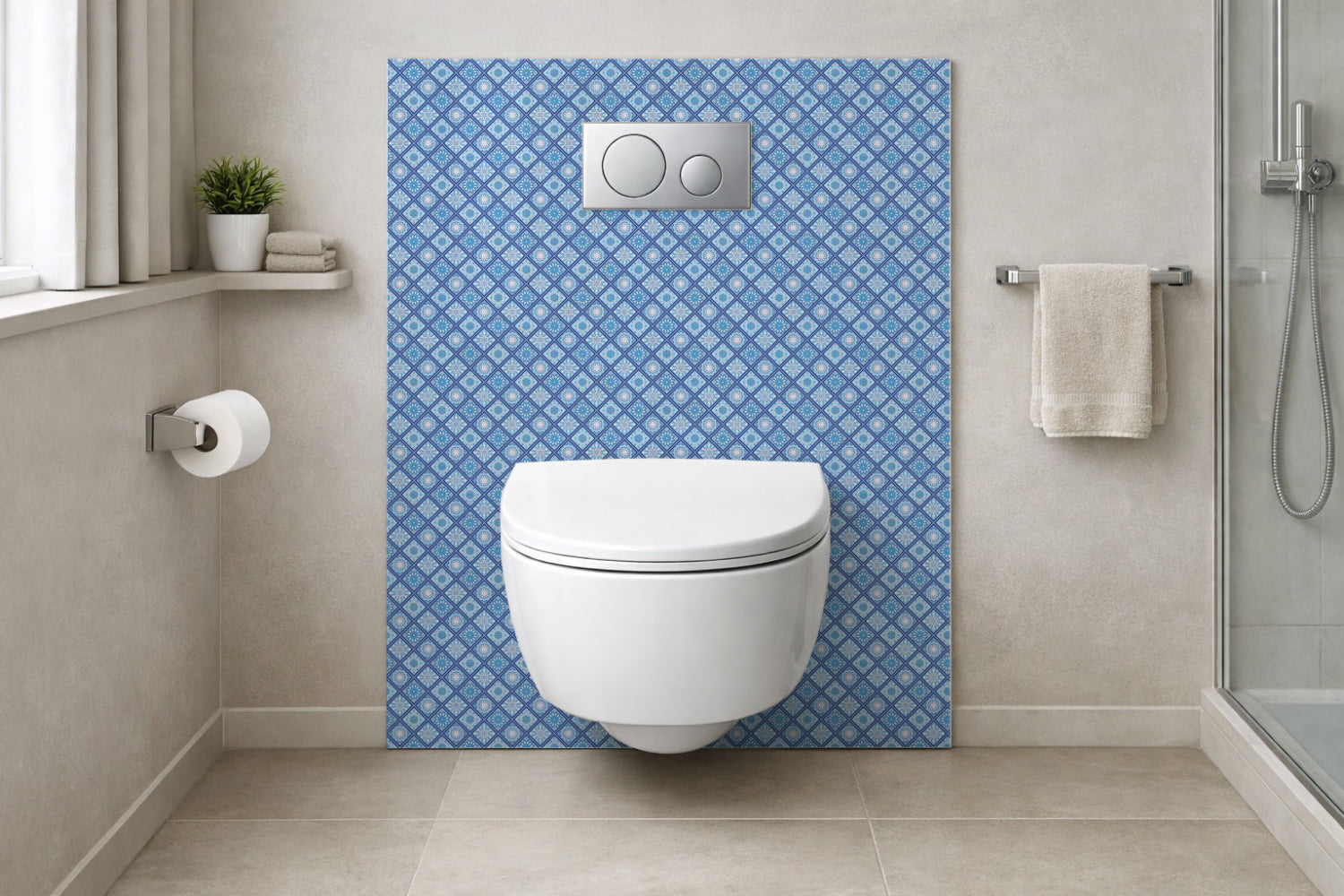 Toilettenrückwand Patchwork