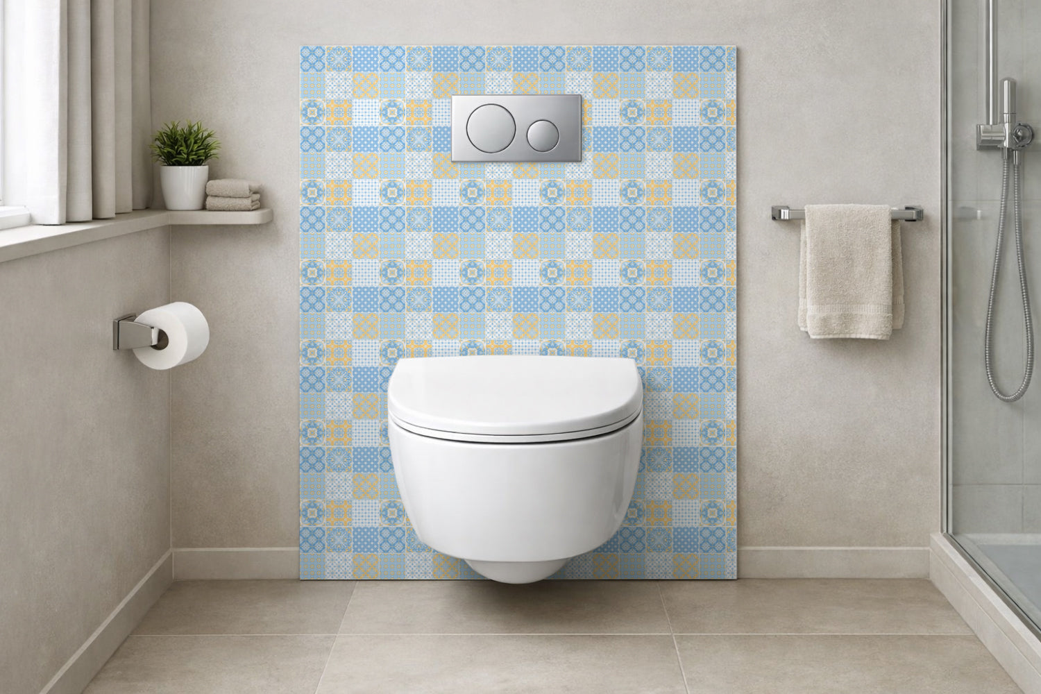 Toilettenrückwand Patchwork