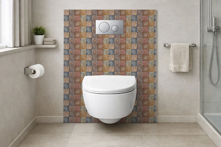 Toilettenrückwand Patchwork