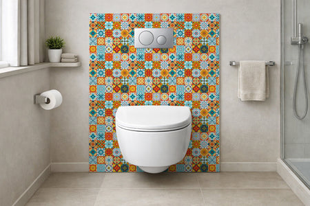 Toilettenrückwand Patchwork