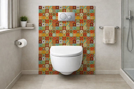 Toilettenrückwand Patchwork